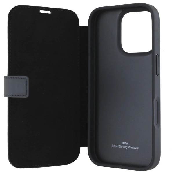 BMW Signature Leather Wordmark Case for iPhone 16 Pro - Blackeng