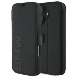 BMW Signature Leather Wordmark iPhone 16 Case - Blackeng