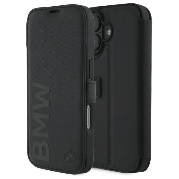 BMW Signature Leather Wordmark iPhone 16 Case - Blackeng