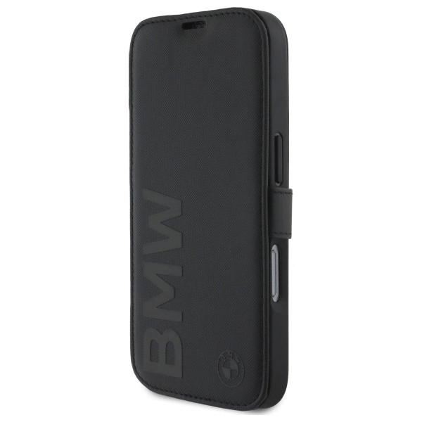 BMW Signature Leather Wordmark iPhone 16 Case - Blackeng