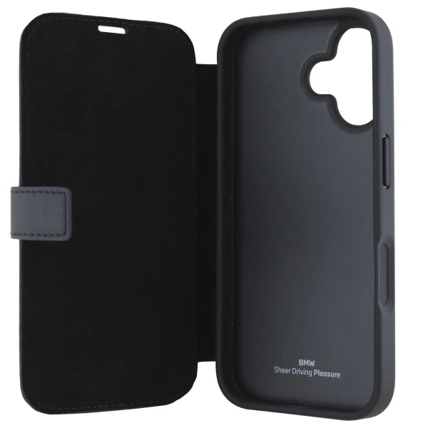 BMW Signature Leather Wordmark iPhone 16 Case - Blackeng