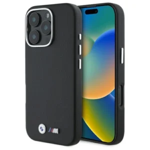 BMW M Smooth Full Wrapped Metal MagSafe Case for iPhone 16 Pro - Blackeng
