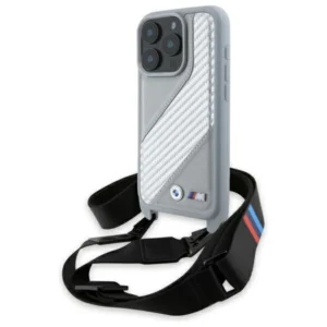 BMW M Edition Carbon Stripe & Strap iPhone 16 Pro Case - Grayeng