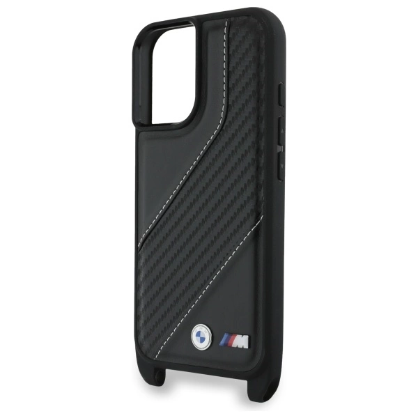 BMW M Edition Carbon Stripe & Strap iPhone 16 Plus Case - Blackeng