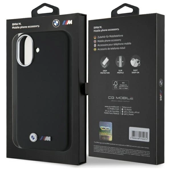 BMW M Smooth Full Wrapped Metal MagSafe iPhone 16 Case - Blackeng