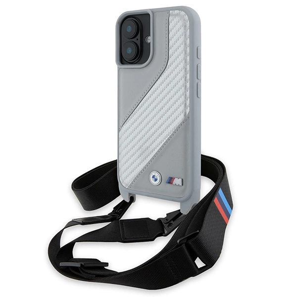 BMW M Edition Carbon Stripe & Strap iPhone 16 Case - Grayeng