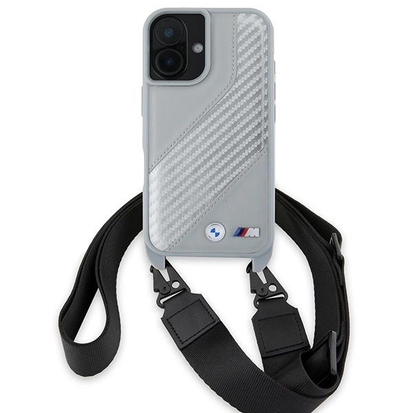 BMW M Edition Carbon Stripe & Strap iPhone 16 Case - Grayeng