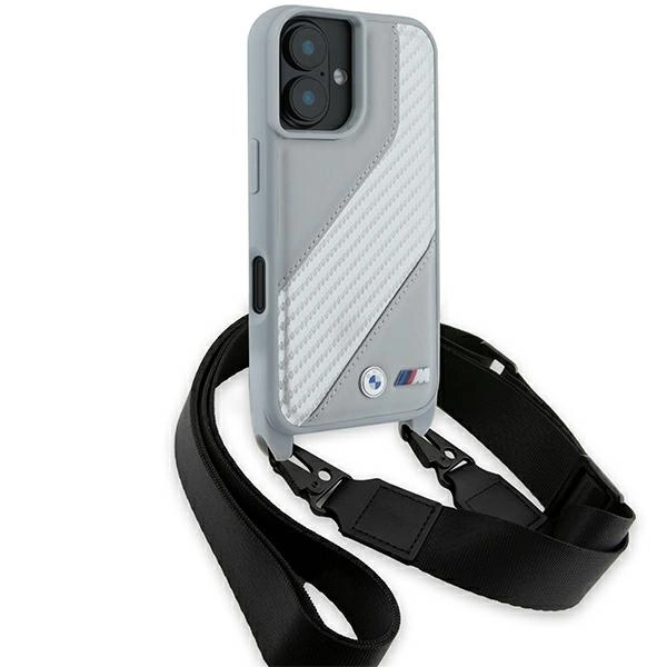 BMW M Edition Carbon Stripe & Strap iPhone 16 Case - Grayeng