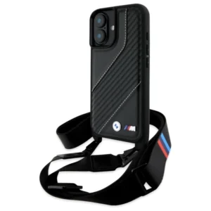 BMW M Edition Carbon Stripe & Strap iPhone 16 Case - Blackeng