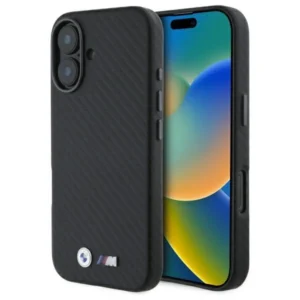 BMW Carbon Wrapped Metal iPhone 16 Case - Blackeng