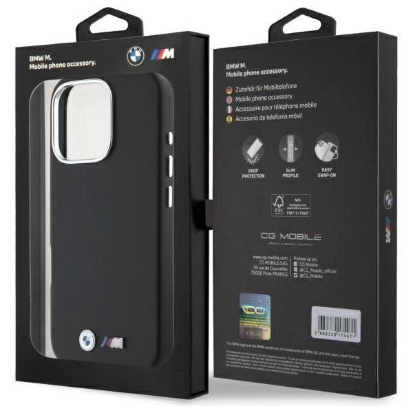BMW M Smooth Full Wrapped Metal MagSafe Case for iPhone 16 Pro Max - Blackeng