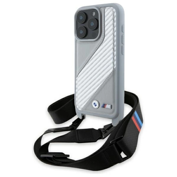 BMW M Edition Carbon Stripe & Strap iPhone 16 Pro Max Case - Grayeng