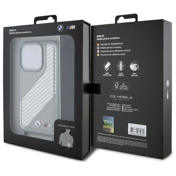 BMW M Edition Carbon Stripe & Strap iPhone 16 Pro Max Case - Grayeng