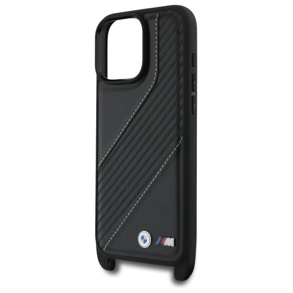 BMW M Edition Carbon Stripe & Strap Case for iPhone 16 Pro Max - Blackeng