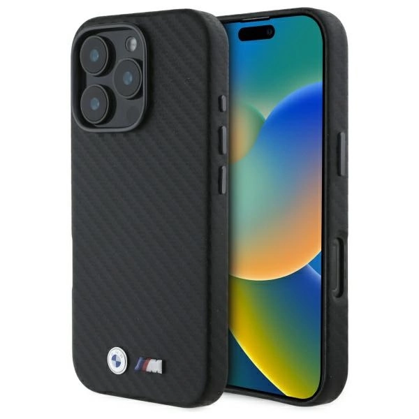 BMW Carbon Wrapped Metal iPhone 16 Pro Max Case - Blackeng