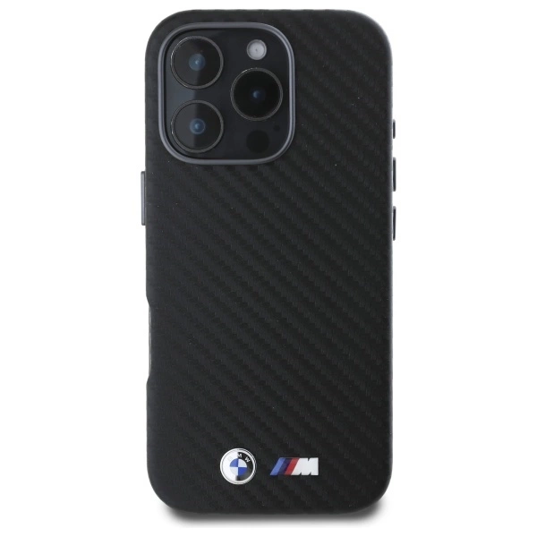 BMW Carbon Wrapped Metal iPhone 16 Pro Max Case - Blackeng