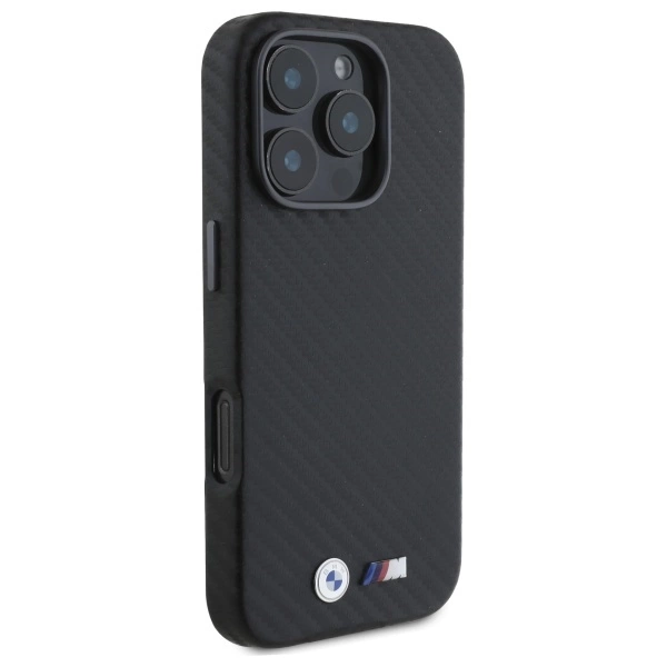 BMW Carbon Wrapped Metal iPhone 16 Pro Max Case - Blackeng