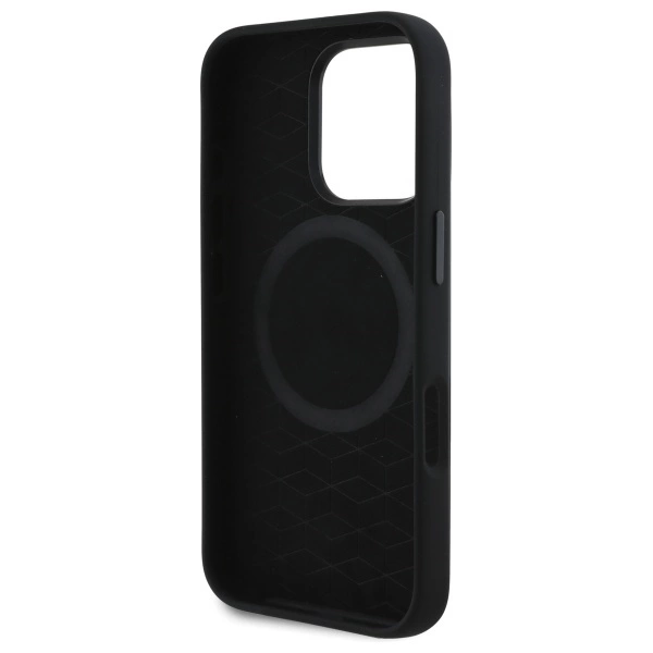 BMW Silicone Cut Tricolor Lines MagSafe Case for iPhone 16 Pro - Blackeng