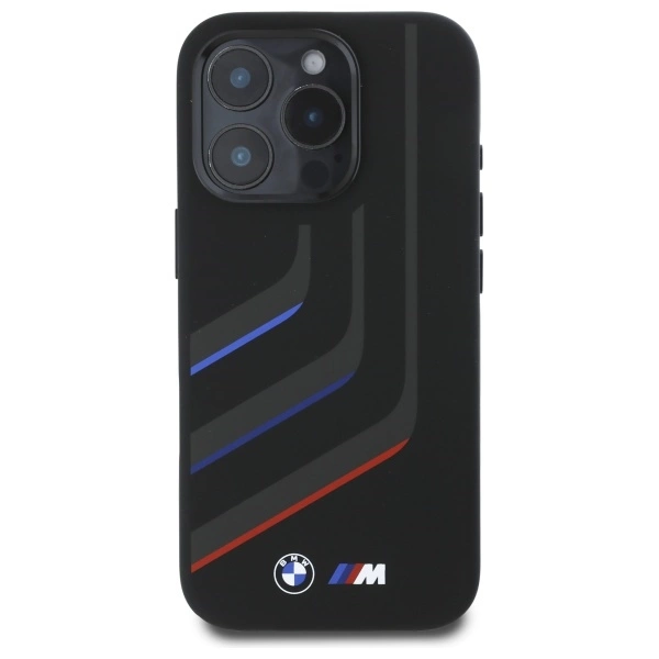 BMW Silicone Turning Lines MagSafe Case for iPhone 16 Pro - Blackeng