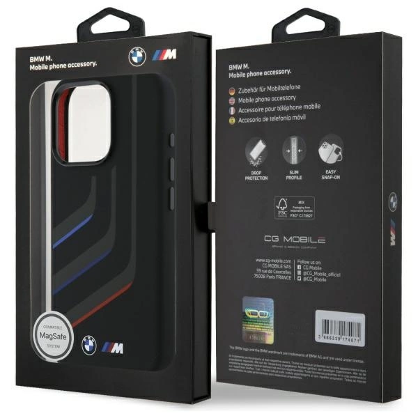 BMW Silicone Turning Lines MagSafe Case for iPhone 16 Pro - Blackeng