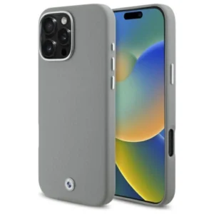 BMW Sign Full Wrapped Metal MagSafe Case for iPhone 16 Pro Max - Grayeng