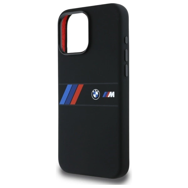 BMW Silicone Middle Stripe MagSafe Case for iPhone 16 Pro Max - Blackeng