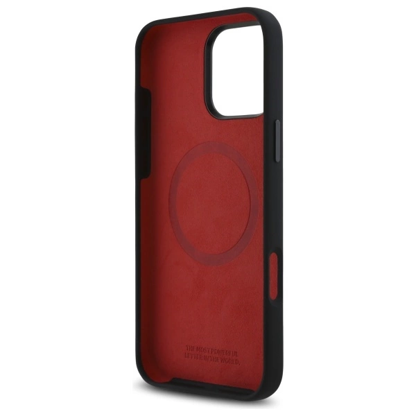 BMW Silicone Hexagon Red Line MagSafe Case for iPhone 16 Pro Max - Blackeng