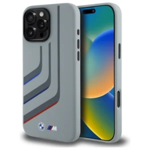 BMW Silicone Turning Lines MagSafe Case for iPhone 16 Pro Max - Grayeng