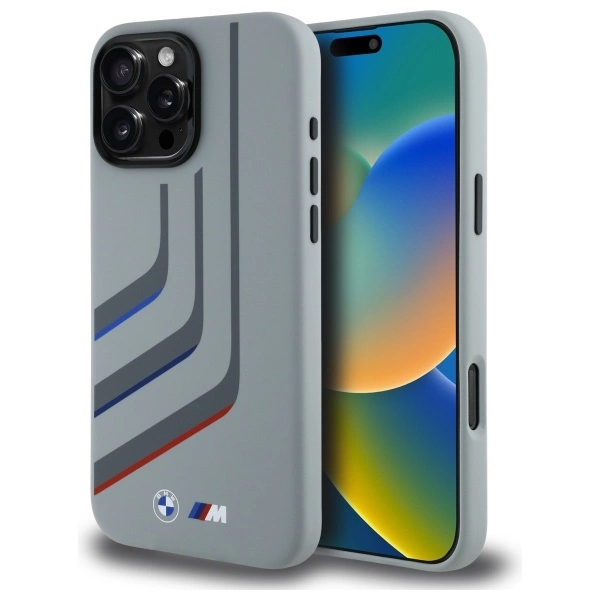 BMW Silicone Turning Lines MagSafe Case for iPhone 16 Pro Max - Grayeng
