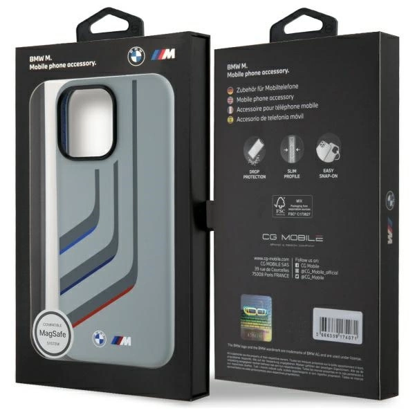 BMW Silicone Turning Lines MagSafe Case for iPhone 16 Pro Max - Grayeng