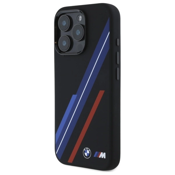 BMW Silicone Random Lines MagSafe Case for iPhone 16 Pro Max - Blackeng