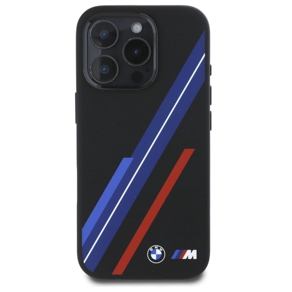 BMW Silicone Random Lines MagSafe Case for iPhone 16 Pro Max - Blackeng