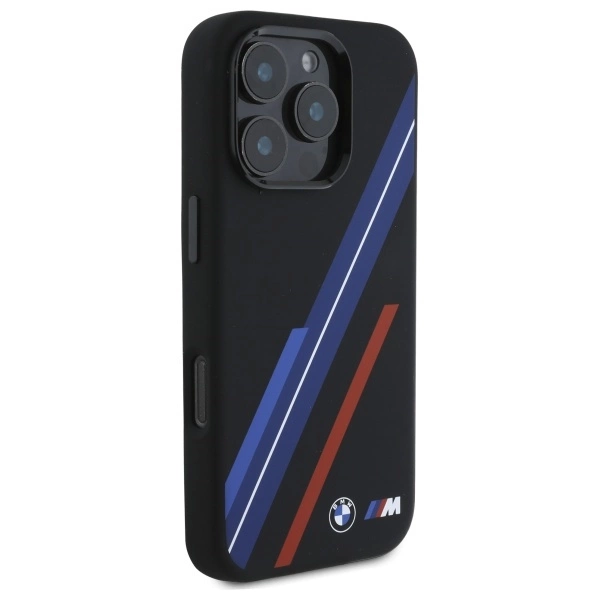 BMW Silicone Random Lines MagSafe Case for iPhone 16 Pro Max - Blackeng