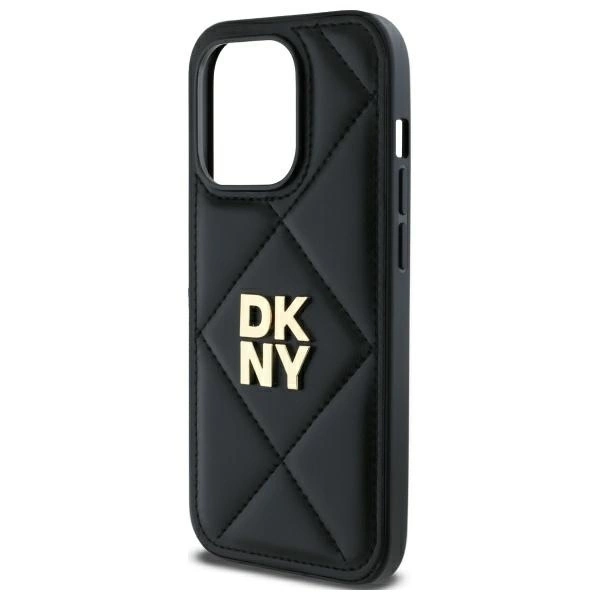 DKNY Quilted Stack Logo iPhone 14 Pro Case - Blackeng