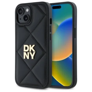 DKNY Quilted Stack Logo iPhone 14 Case - Blackeng