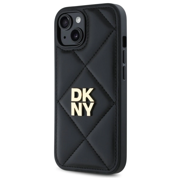 DKNY Quilted Stack Logo iPhone 14 Case - Blackeng
