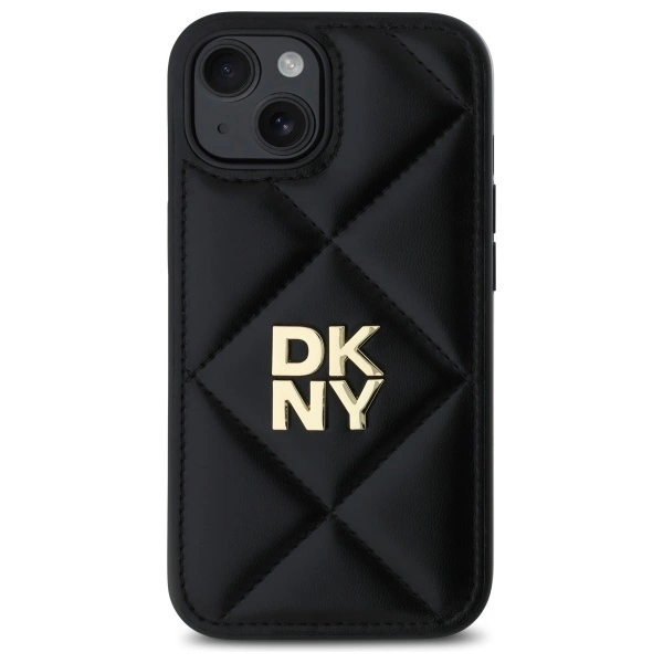 DKNY Quilted Stack Logo iPhone 14 Case - Blackeng
