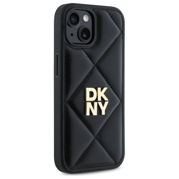 DKNY Quilted Stack Logo iPhone 14 Case - Blackeng