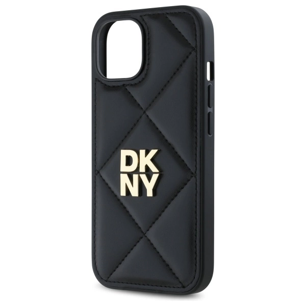 DKNY Quilted Stack Logo iPhone 14 Case - Blackeng