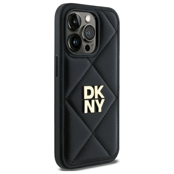 DKNY Quilted Stack Logo iPhone 14 Pro Max Case - Blackeng
