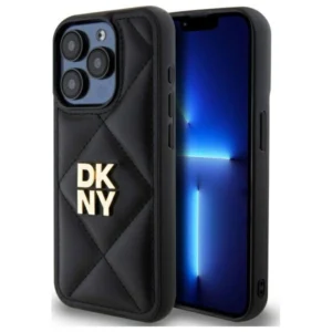 DKNY Quilted Stack Logo iPhone 15 Pro Max Case - Blackeng