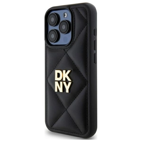 DKNY Quilted Stack Logo iPhone 15 Pro Max Case - Blackeng