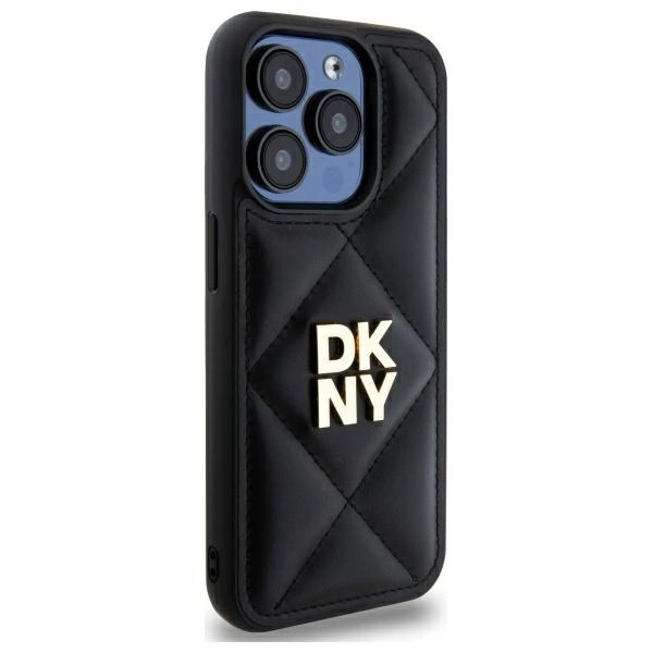 DKNY Quilted Stack Logo iPhone 15 Pro Max Case - Blackeng