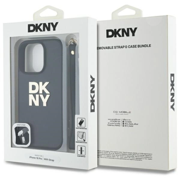 DKNY Wrist Strap Stock Logo iPhone 16 Pro Case - Blackeng
