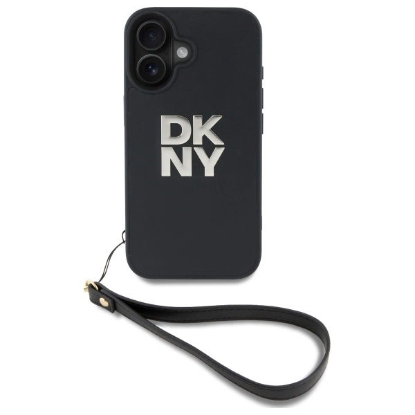DKNY Wrist Strap Stock Logo iPhone 16 Case - Blackeng