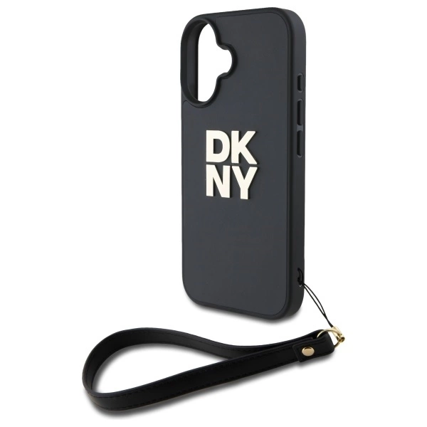 DKNY Wrist Strap Stock Logo iPhone 16 Case - Blackeng