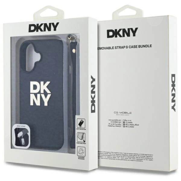 DKNY Wrist Strap Stock Logo iPhone 16 Case - Blackeng