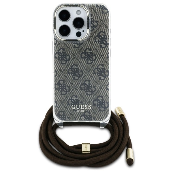 Guess Crossbody Cord 4G Print Case for iPhone 16 Pro - Browneng