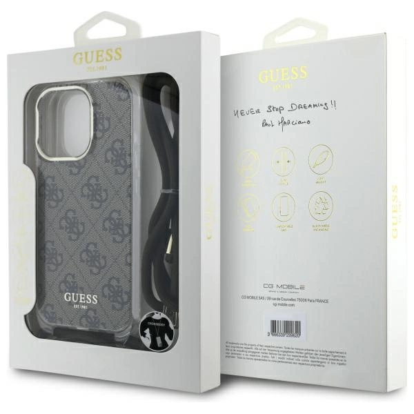 Guess Crossbody Cord 4G Print Case for iPhone 16 Pro - Browneng