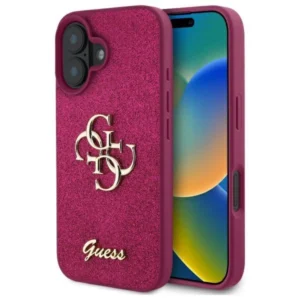 Guess Fixed Glitter Big 4G case for iPhone 16 - purpleeng